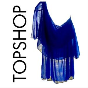 Elegant blue one shoulder top (XS)